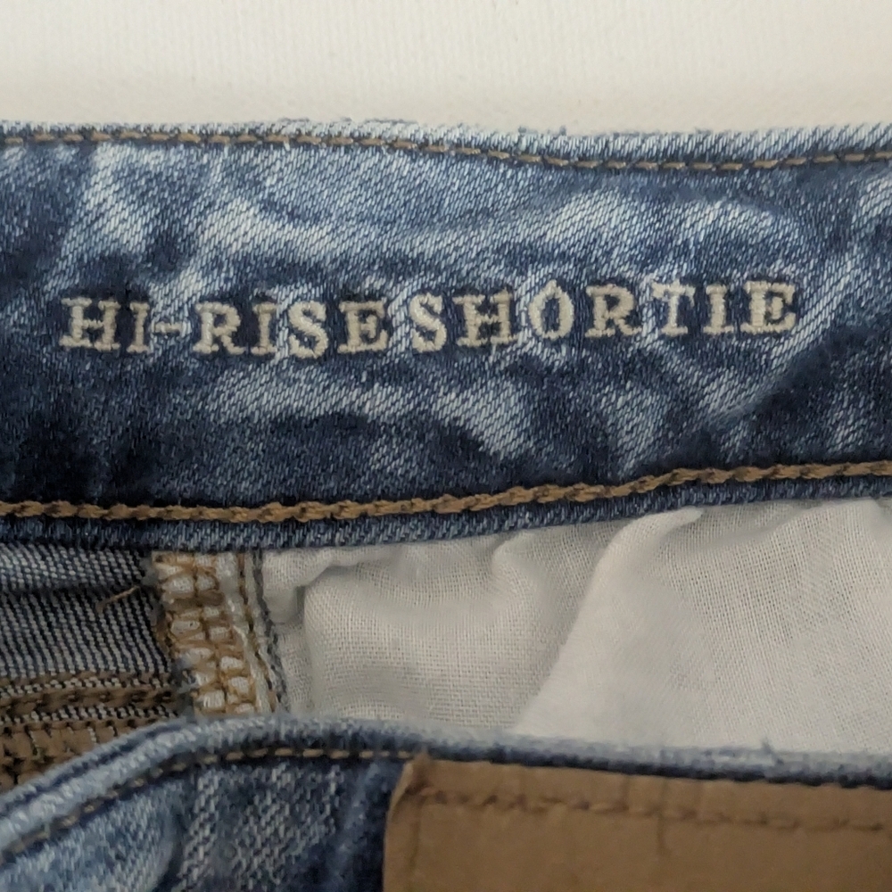 American Eagle Hi Rise Shortie Shorts 0 Distressed Next Level Stretch Women Lace - Picture 16 of 16